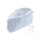 Goodie Cosmetic Bag - Ribbon Floral Blue Cosmetic & Toiletry Bags