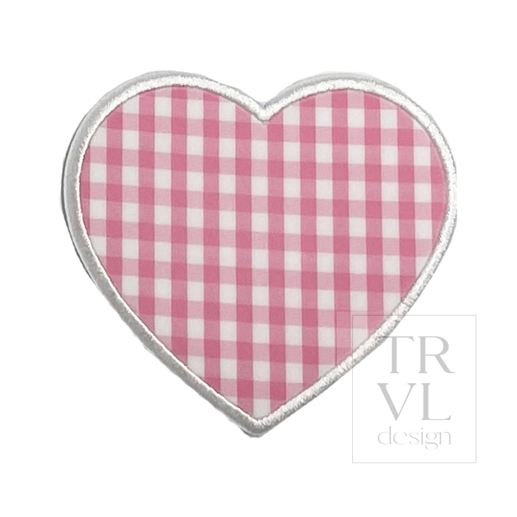 Heart Appliqué *2 Pc Pre - Pack* Gingham Pink