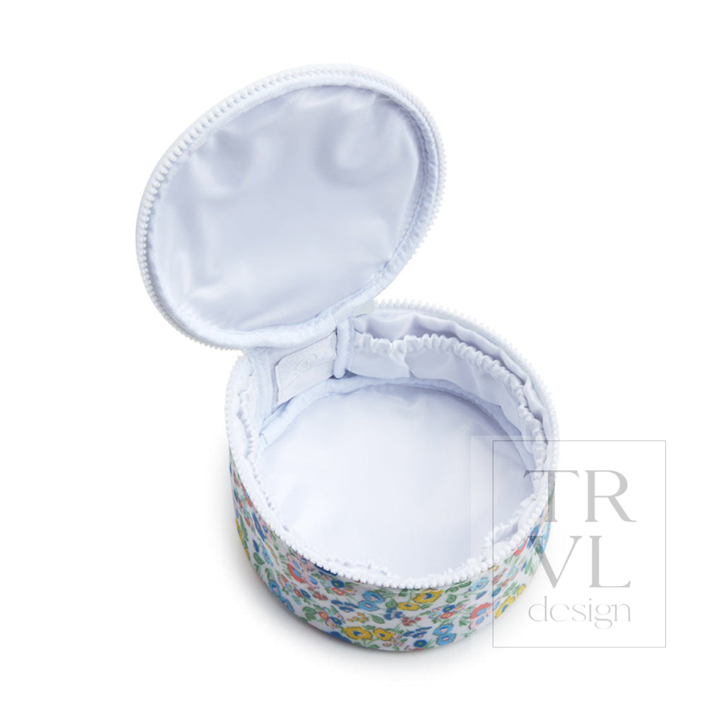 JEWEL ROUND CASE - GARDEN FLORAL - Jewelry Holders