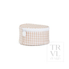 JEWEL ROUND CASE - GINGHAM KHAKI *TRVL deal - Jewelry Holders