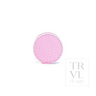 JEWEL ROUND CASE - GINGHAM PINK - Jewelry Holders
