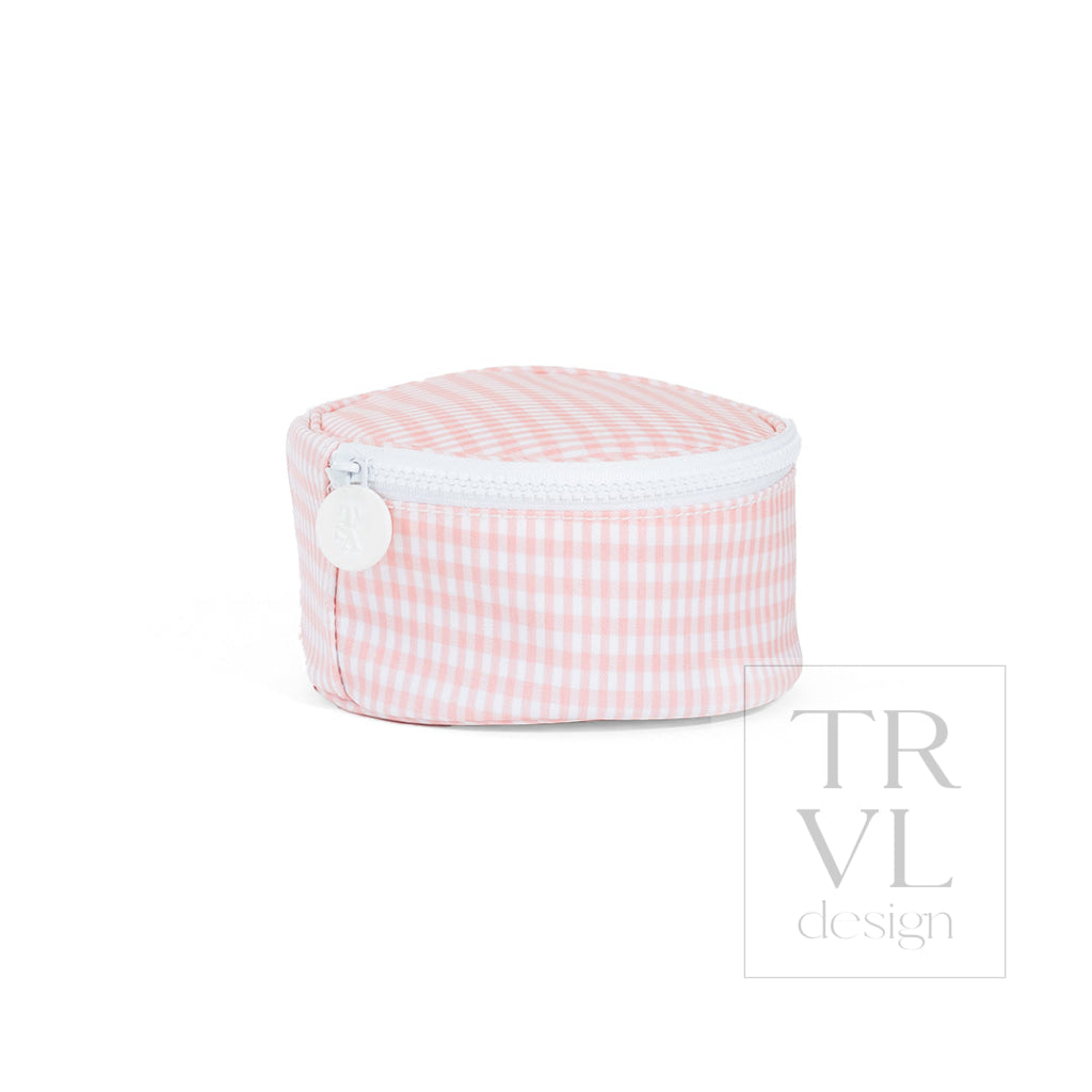 JEWEL ROUND CASE - GINGHAM TAFFY - Jewelry Holders