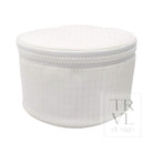 JEWEL ROUND CASE - GINGHAM WHITE - Jewelry Holders