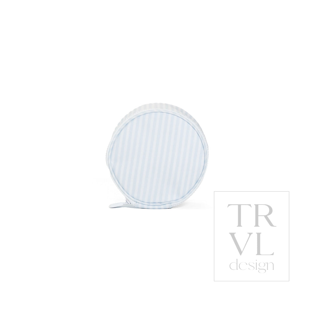 JEWEL ROUND CASE - PIMLICO STRIPE BLUE - Jewelry Holders