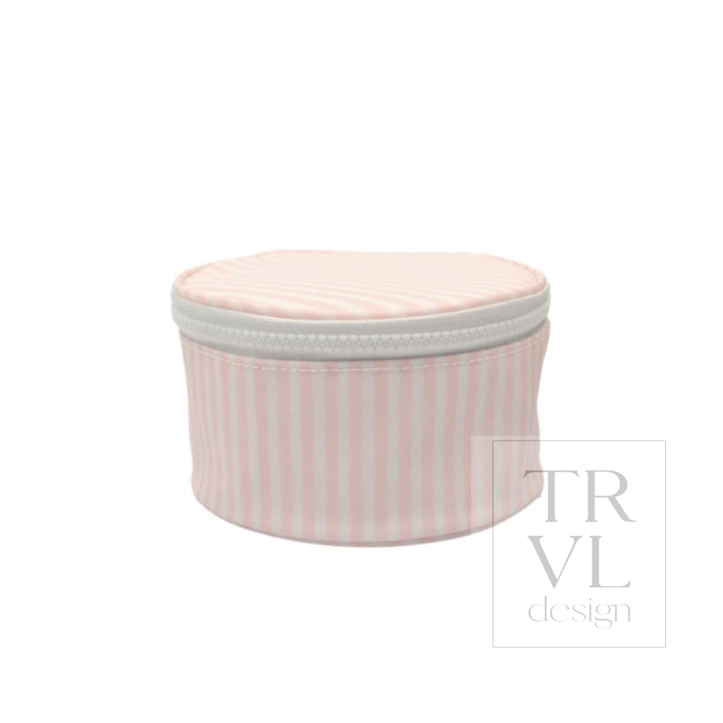 JEWEL ROUND CASE - PIMLICO STRIPE PINK - Jewelry Holders