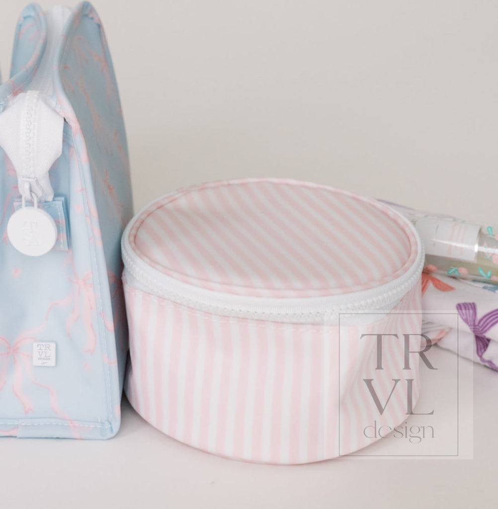 JEWEL ROUND CASE - PIMLICO STRIPE PINK - Jewelry Holders