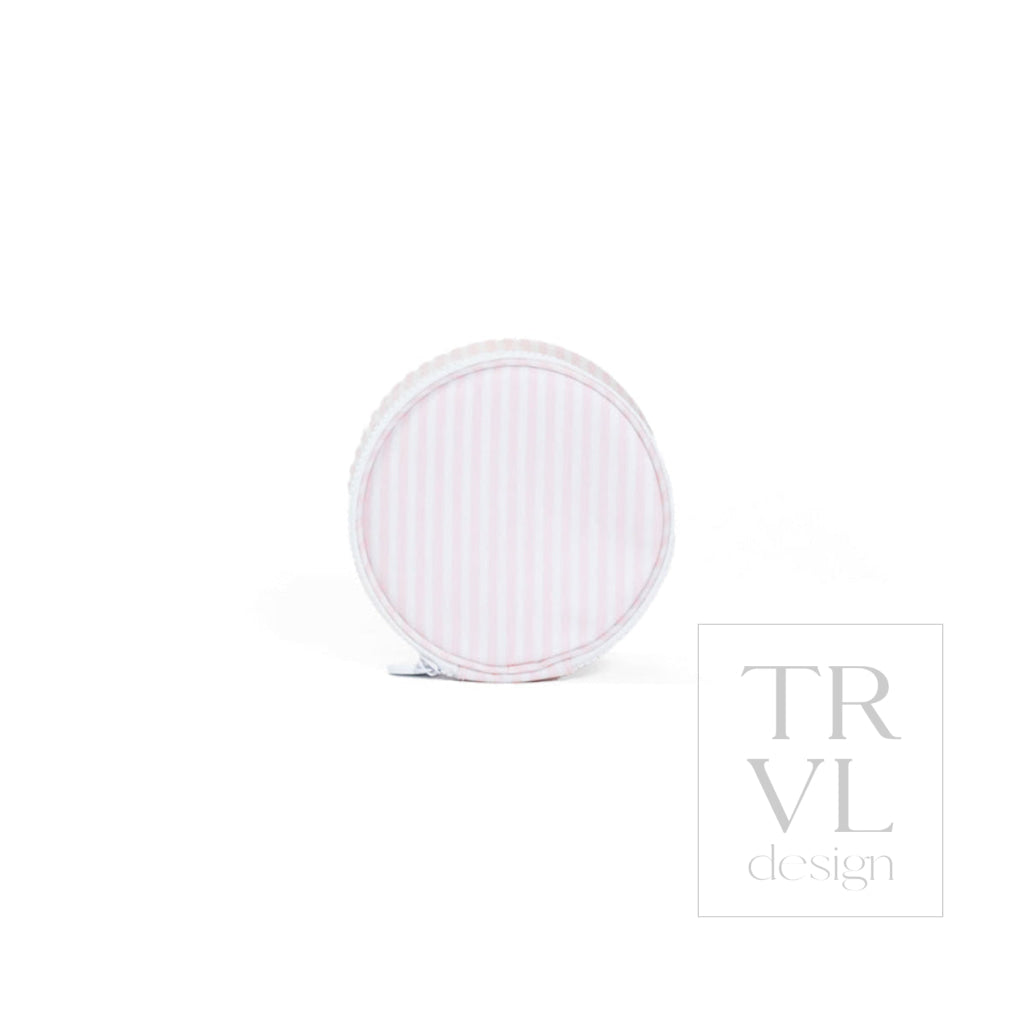 JEWEL ROUND CASE - PIMLICO STRIPE PINK - Jewelry Holders