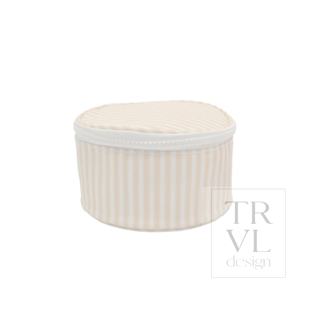 JEWEL ROUND CASE - PIMLICO STRIPE SAND - Jewelry Holders