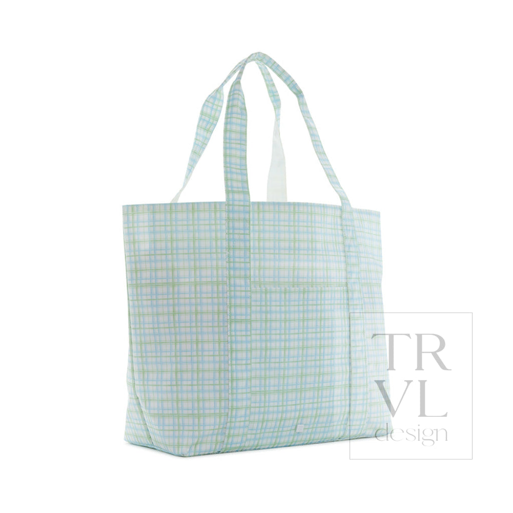 JUMBO TOTE - X-Large Tote CLASSIC PLAID GREEN - Tote Bags