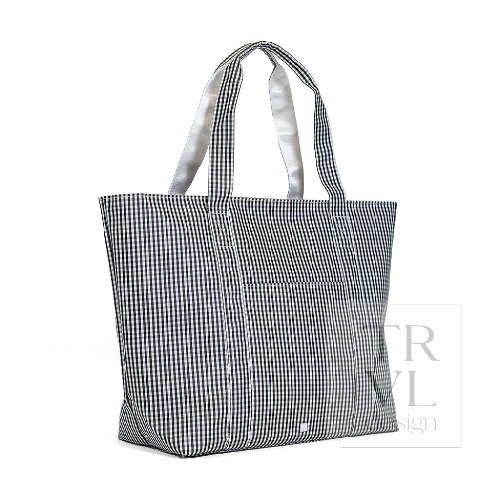 JUMBO TOTE - X-Large Tote GINGHAM BLACK - Tote Bags