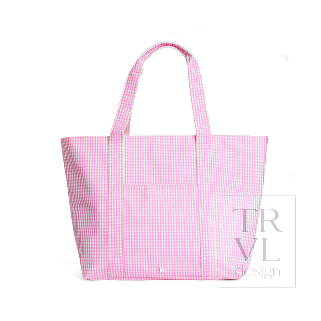 JUMBO TOTE - X-Large Tote GINGHAM PINK - Tote Bags