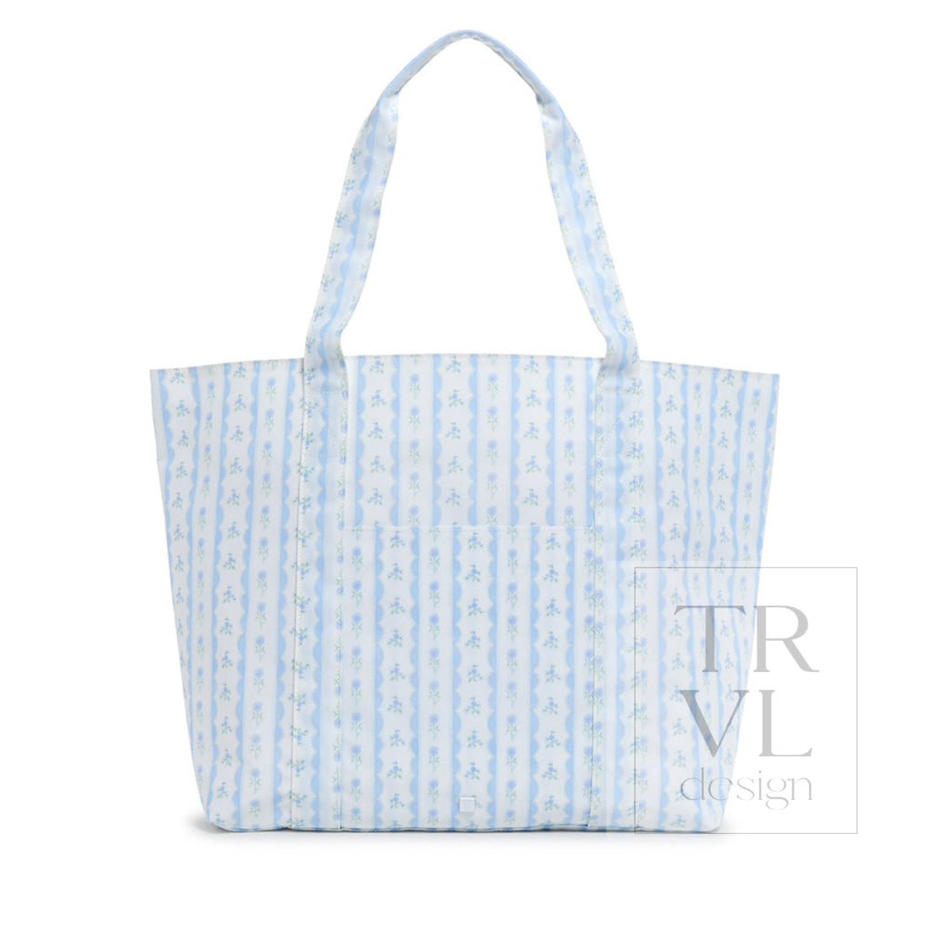 JUMBO TOTE - X-Large Tote RIBBON FLORAL BLUE - Tote Bags