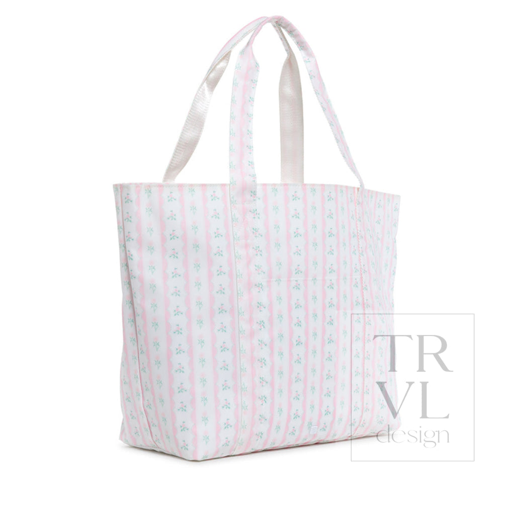 JUMBO TOTE - X-Large Tote RIBBON FLORAL PINK - Tote Bags