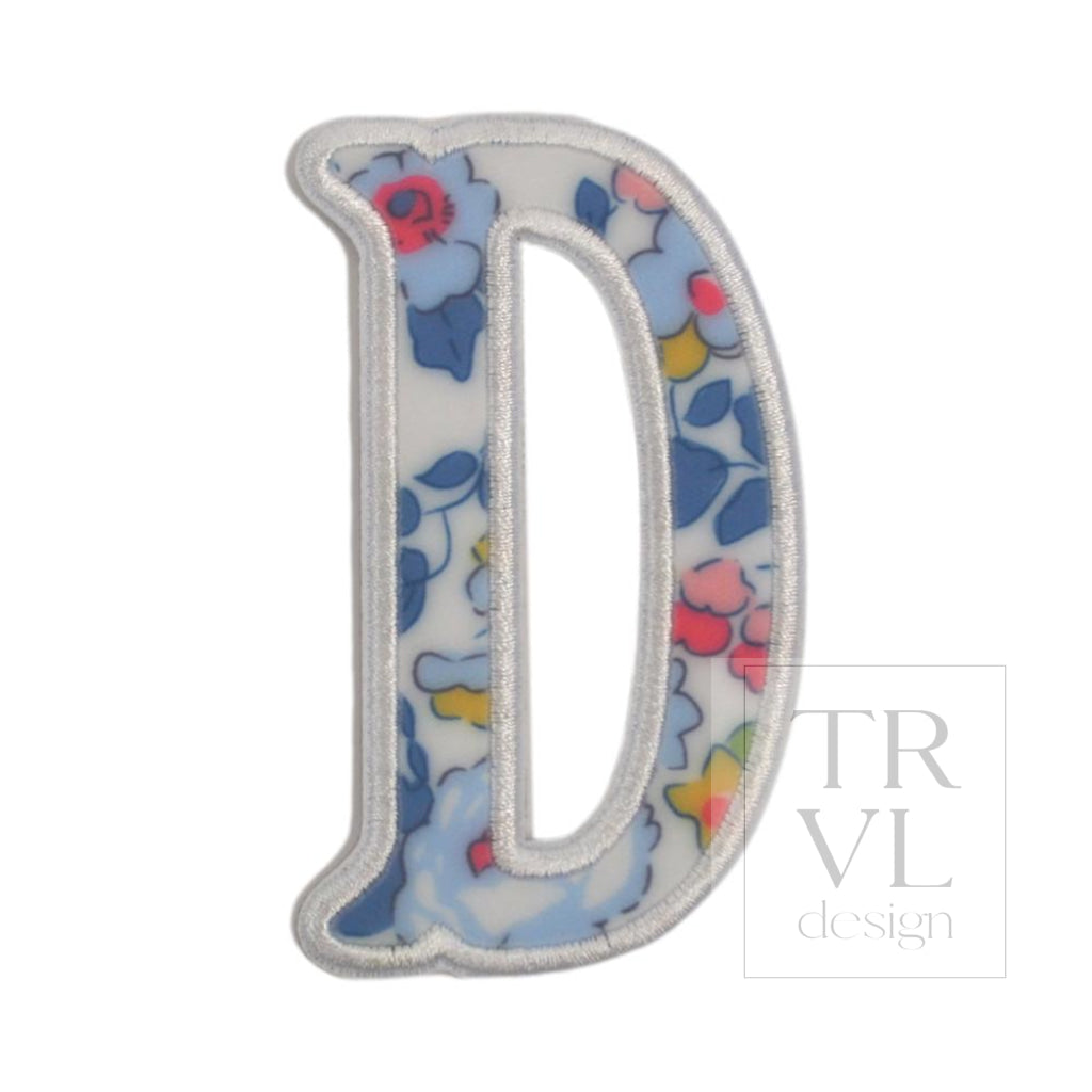 LETTER APPLIQUÉS - LARGE BRIDGEHAMPTON FLORAL *2 PC PRE-PACK* - Letter D - Decorative Stickers