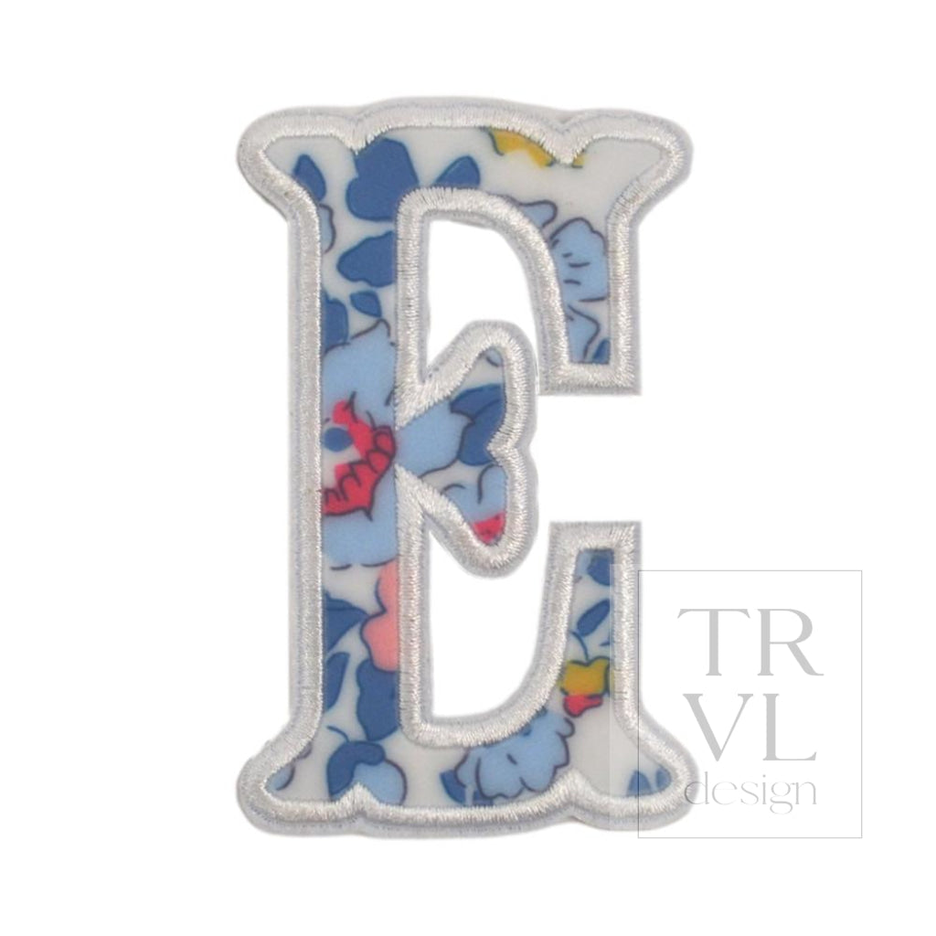 LETTER APPLIQUÉS - LARGE BRIDGEHAMPTON FLORAL *2 PC PRE-PACK* - Letter E - Decorative Stickers