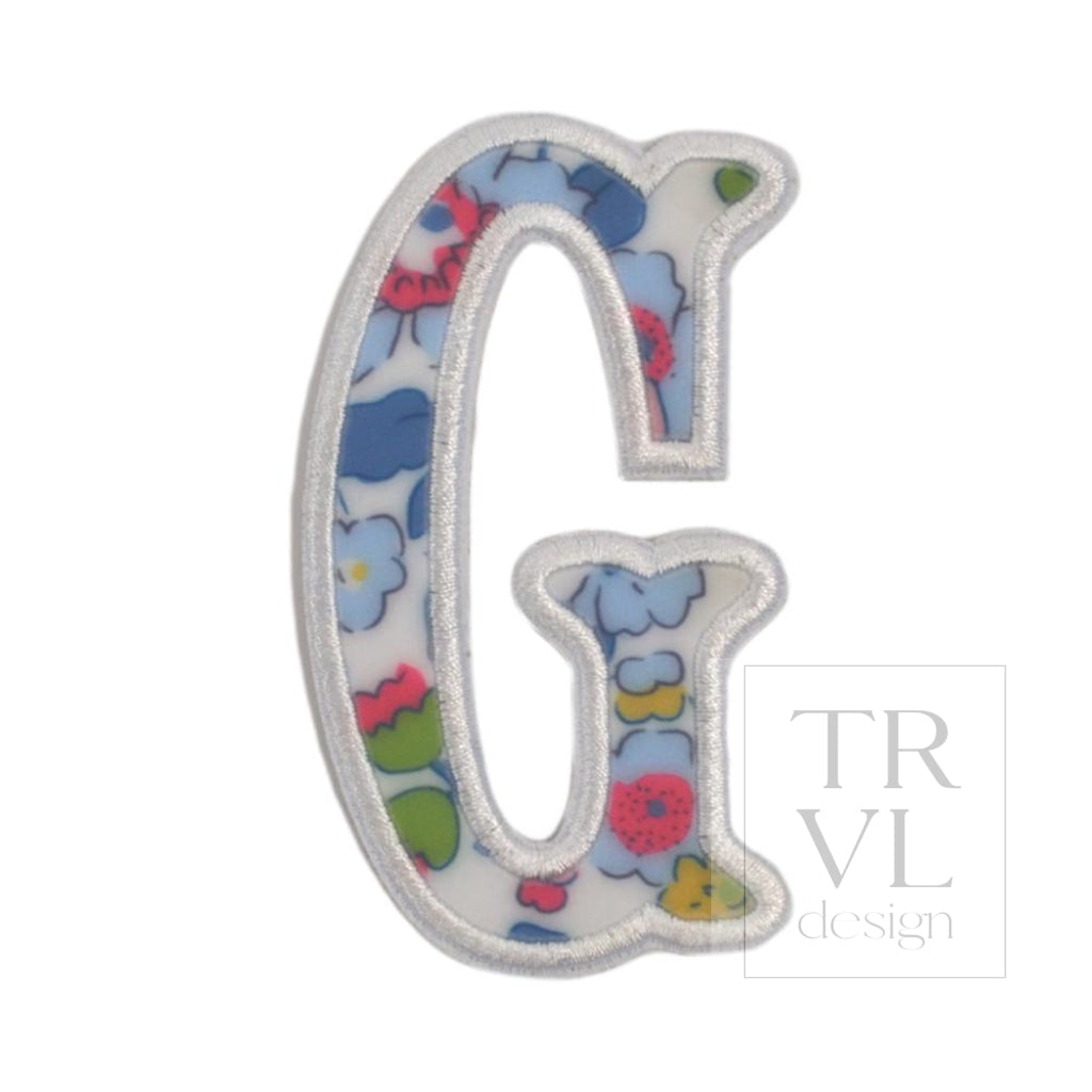 LETTER APPLIQUÉS - LARGE BRIDGEHAMPTON FLORAL *2 PC PRE-PACK* - Letter G - Decorative Stickers