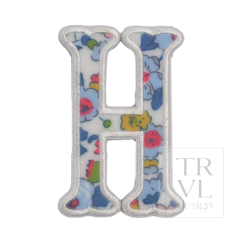 LETTER APPLIQUÉS - LARGE BRIDGEHAMPTON FLORAL *2 PC PRE-PACK* - Letter H - Decorative Stickers