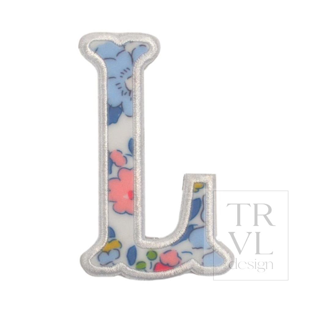 LETTER APPLIQUÉS - LARGE BRIDGEHAMPTON FLORAL *2 PC PRE-PACK* - Letter L - Decorative Stickers