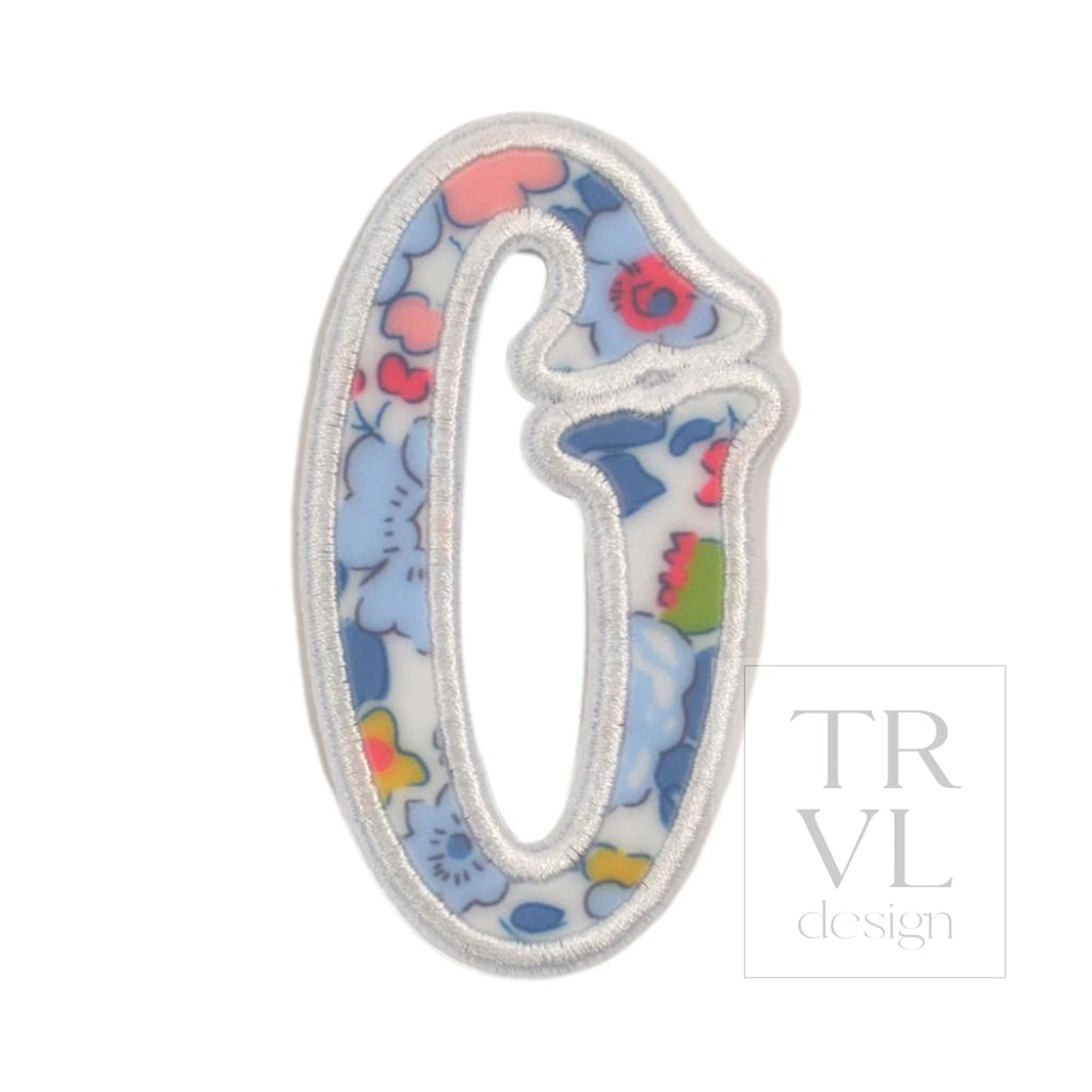 LETTER APPLIQUÉS - LARGE BRIDGEHAMPTON FLORAL *2 PC PRE-PACK* - Letter O - Decorative Stickers