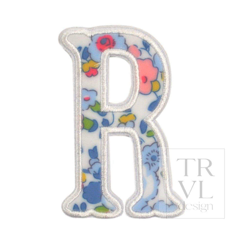 LETTER APPLIQUÉS - LARGE BRIDGEHAMPTON FLORAL *2 PC PRE-PACK* - Letter R - Decorative Stickers