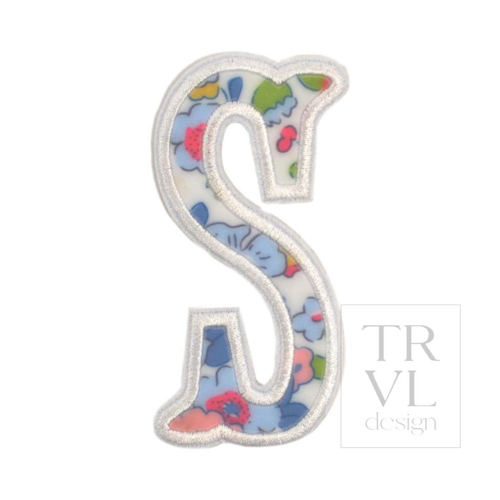 LETTER APPLIQUÉS - LARGE BRIDGEHAMPTON FLORAL *2 PC PRE-PACK* - Letter S - Decorative Stickers