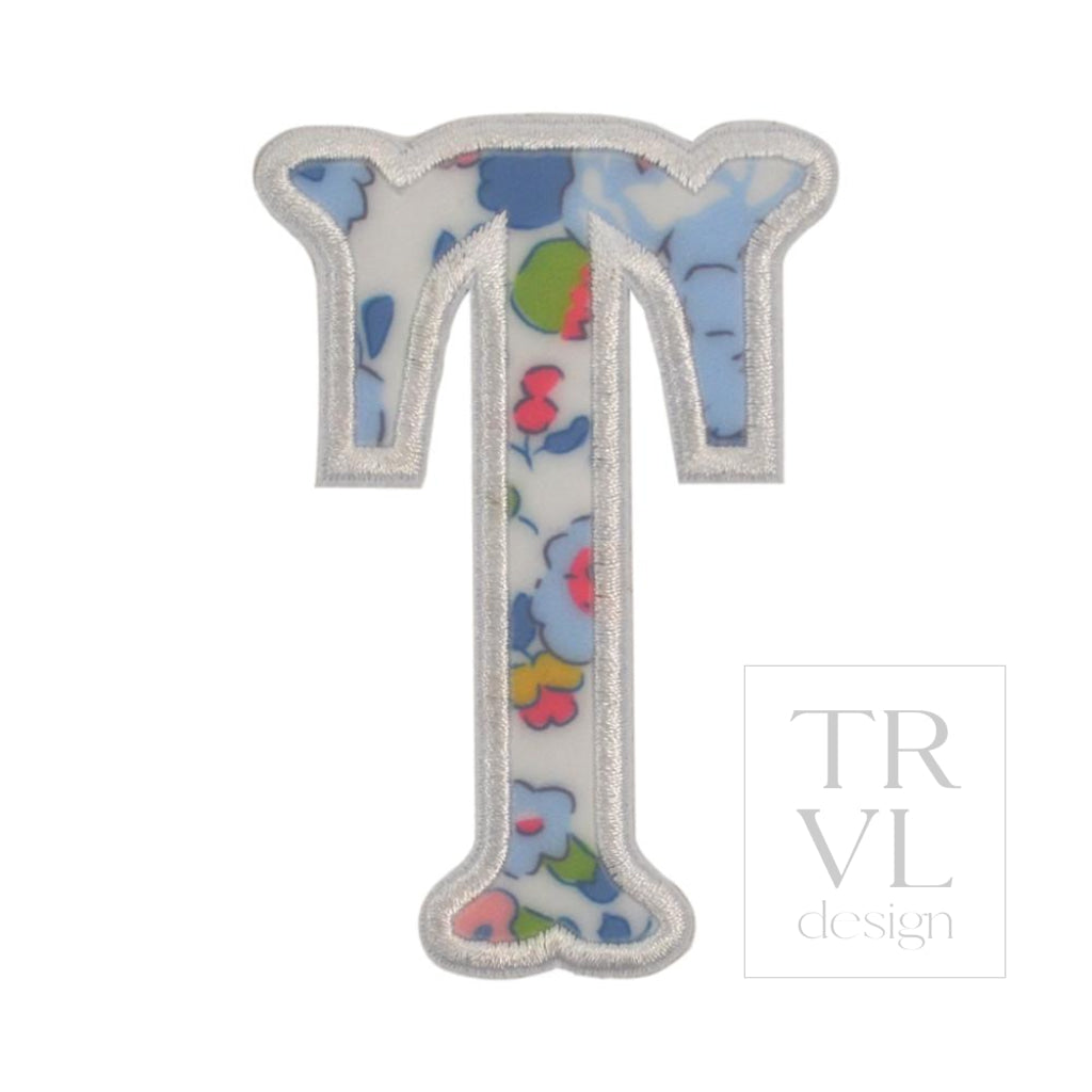 LETTER APPLIQUÉS - LARGE BRIDGEHAMPTON FLORAL *2 PC PRE-PACK* - Letter T - Decorative Stickers