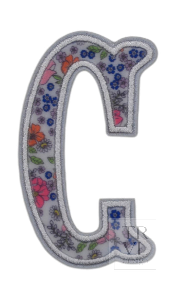LETTER APPLIQUÉS - LARGE GARDEN FLORAL *2 PC PRE-PACK* - Letter C - Decorative Stickers