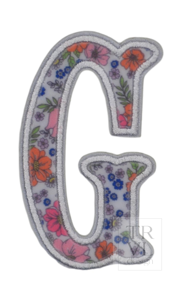 GARDEN FLORAL APPLIQUÉ LETTERS
