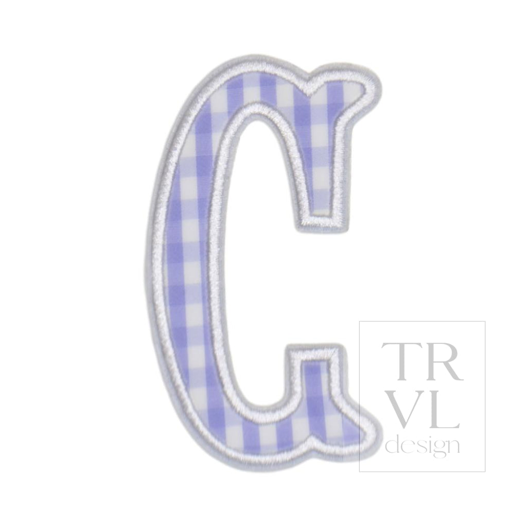 Gingham Lilac Appliqué Letters *2 Pc Pre-Pack* Letter C