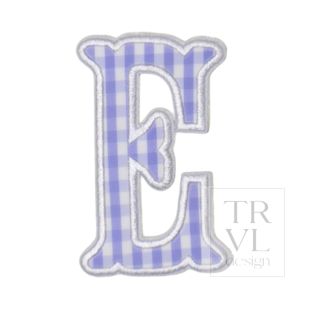 Gingham Lilac Appliqué Letters *2 Pc Pre-Pack* Letter E