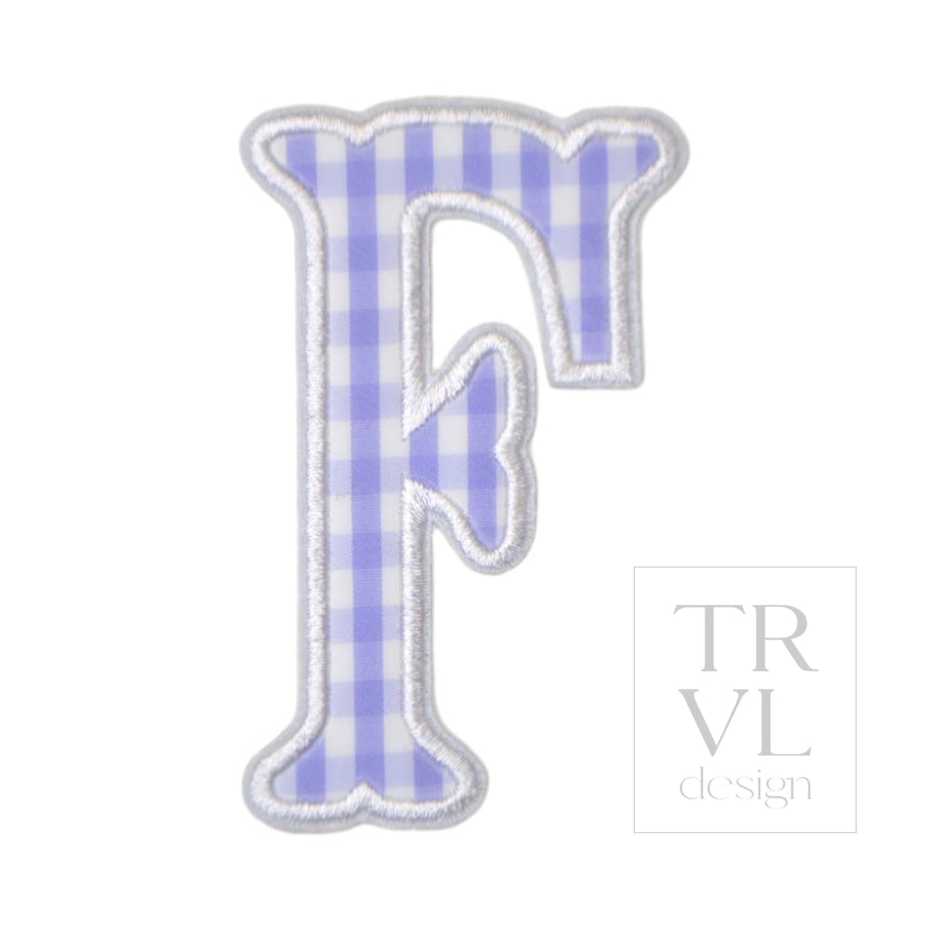 Gingham Lilac Appliqué Letters *2 Pc Pre-Pack* Letter F