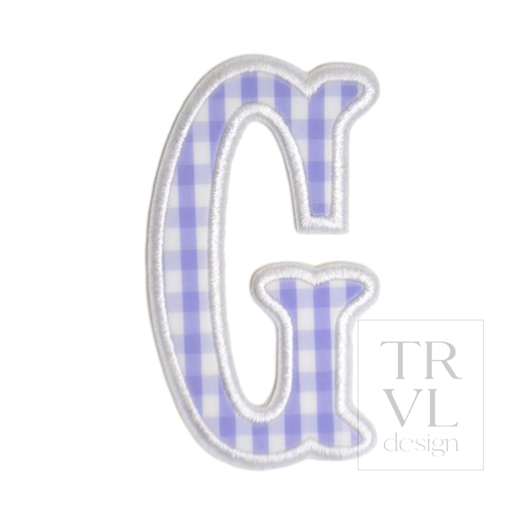 Gingham Lilac Appliqué Letters *2 Pc Pre-Pack* Letter G