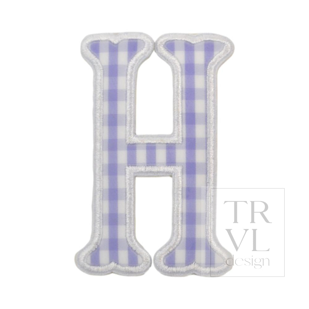 Gingham Lilac Appliqué Letters *2 Pc Pre-Pack* Letter H