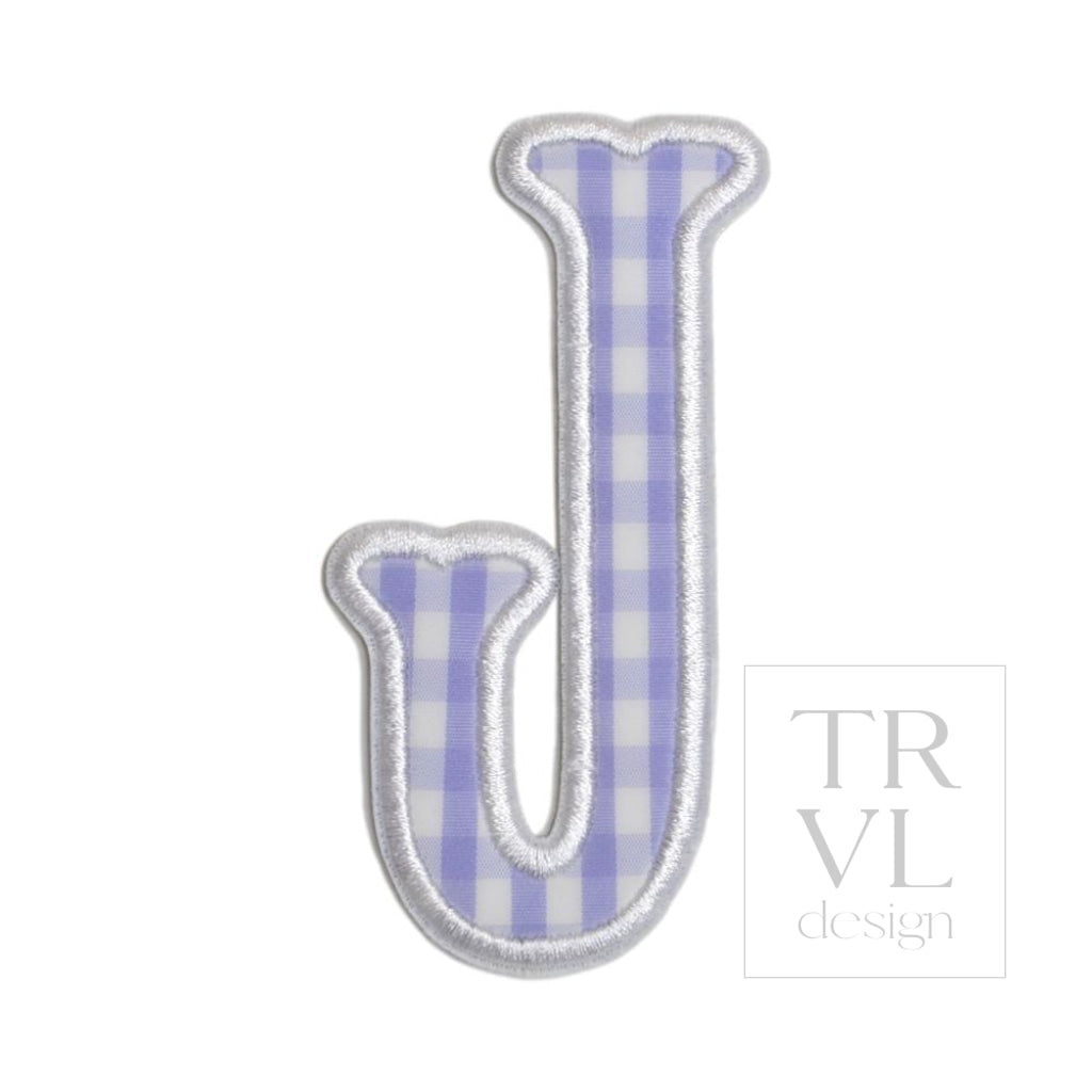 Gingham Lilac Appliqué Letters *2 Pc Pre-Pack* Letter J
