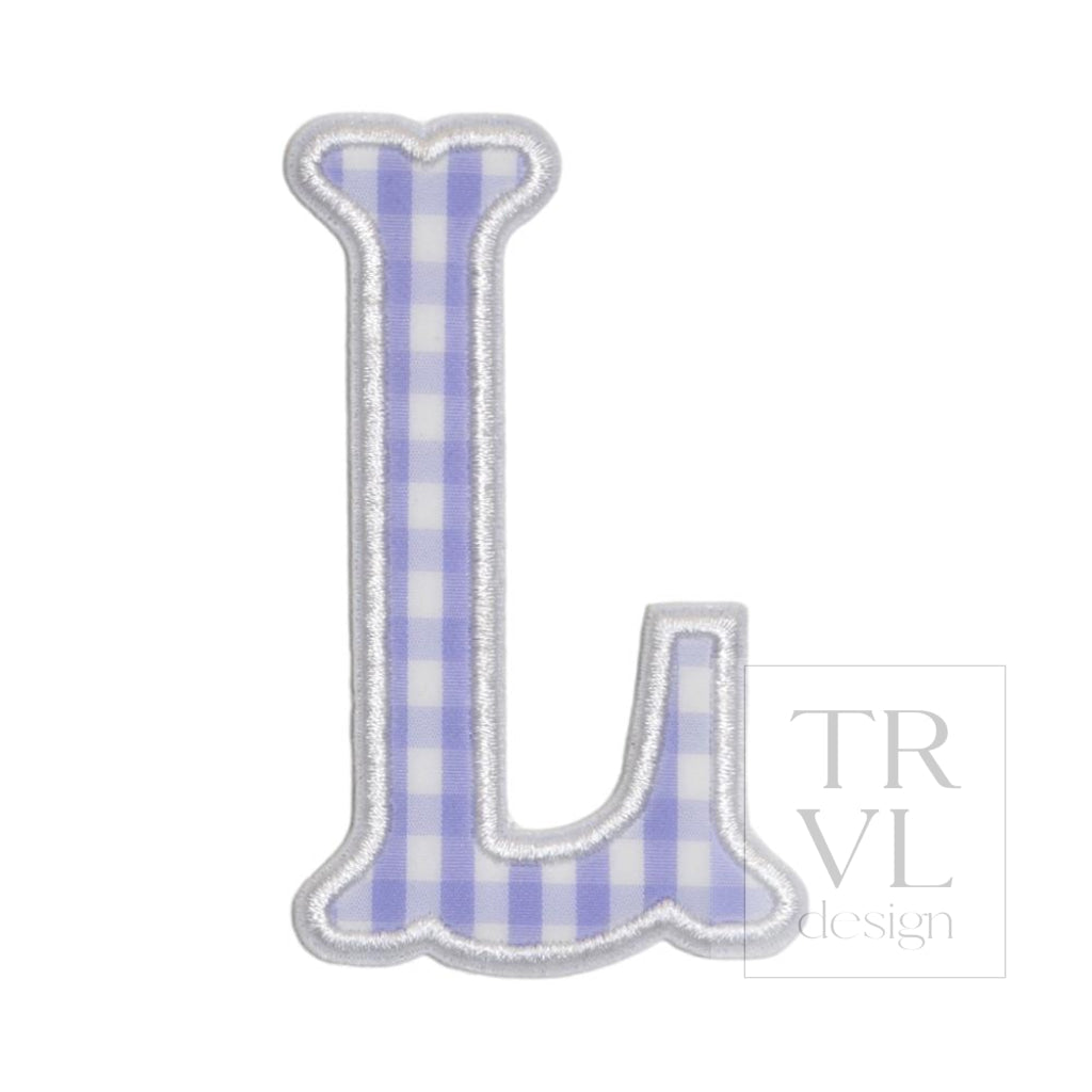Gingham Lilac Appliqué Letters *2 Pc Pre-Pack* Letter L