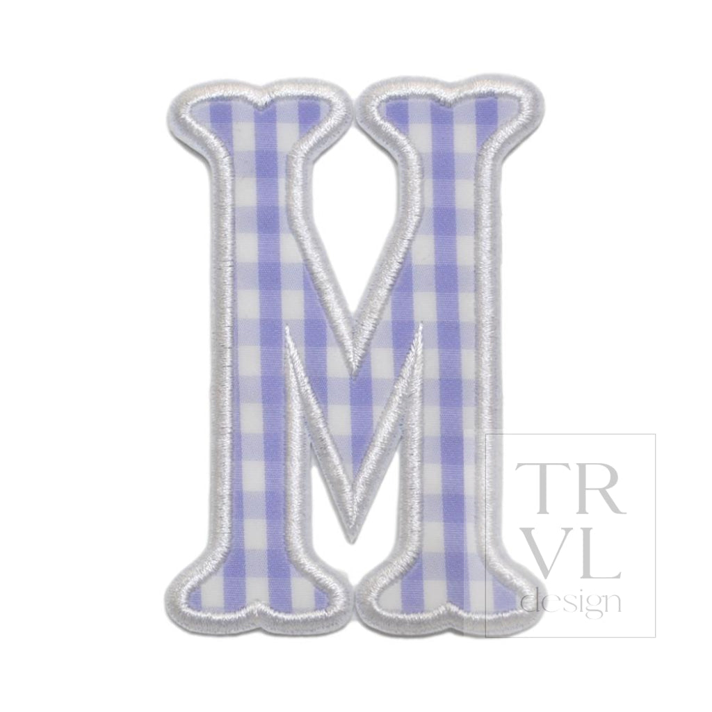 Gingham Lilac Appliqué Letters *2 Pc Pre-Pack* Letter M