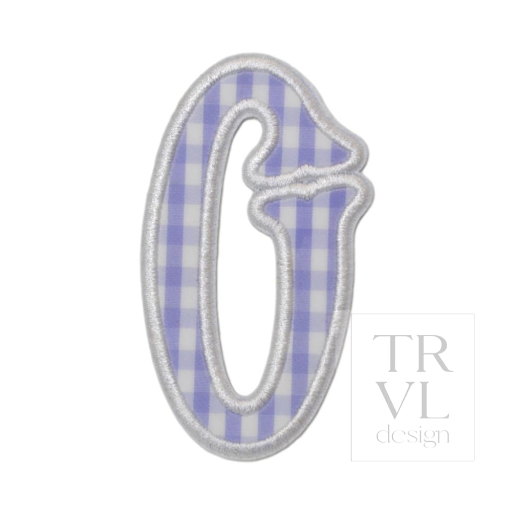 Gingham Lilac Appliqué Letters *2 Pc Pre-Pack* Letter O