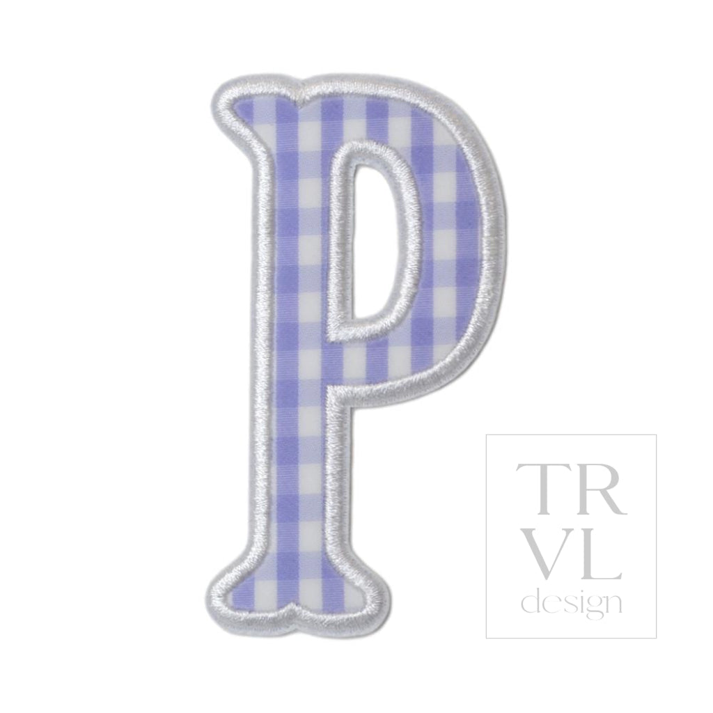 Gingham Lilac Appliqué Letters *2 Pc Pre-Pack* Letter P