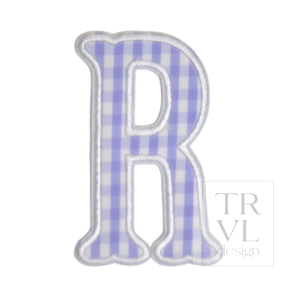 Gingham Lilac Appliqué Letters *2 Pc Pre-Pack* Letter R