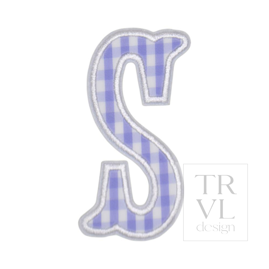 Gingham Lilac Appliqué Letters *2 Pc Pre-Pack* Letter S