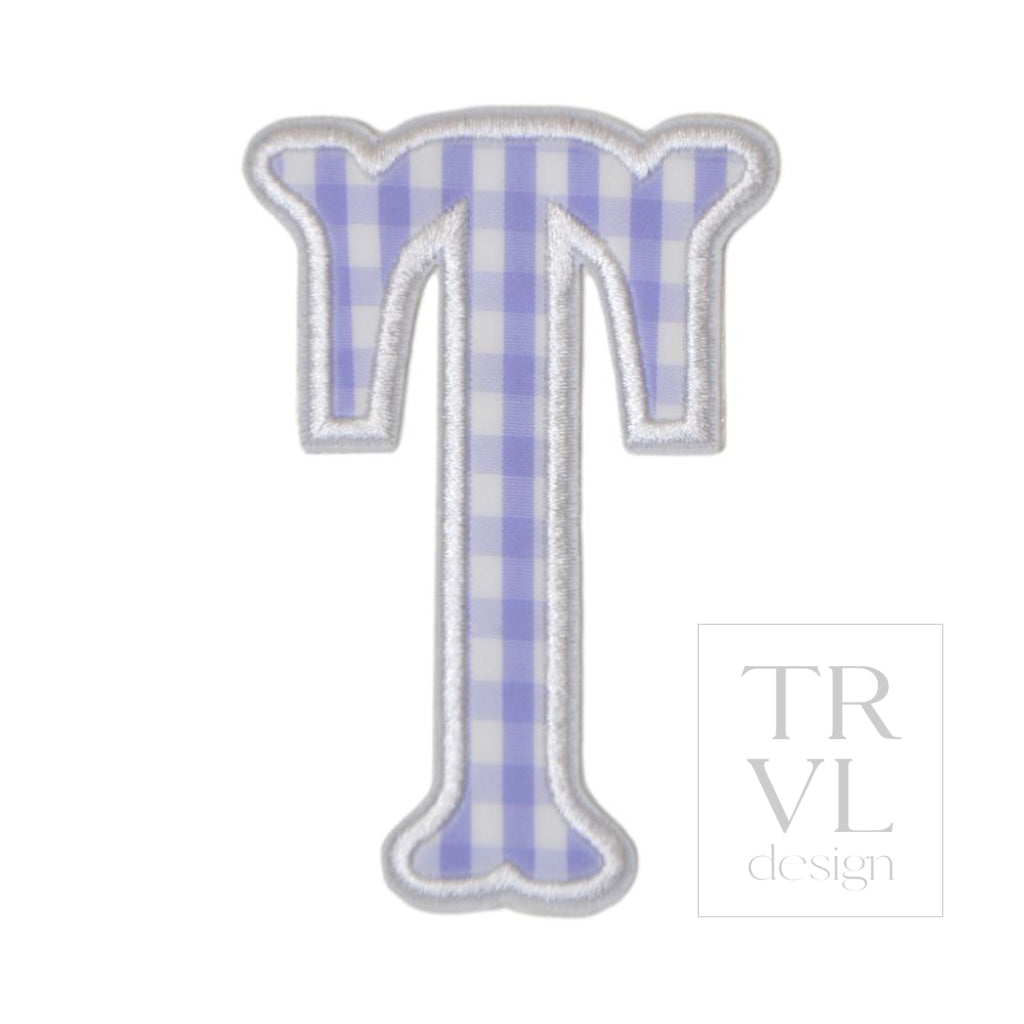 Gingham Lilac Appliqué Letters *2 Pc Pre-Pack* Letter T