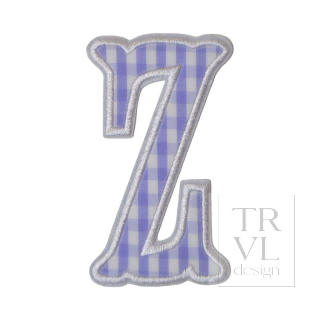 Gingham Lilac Appliqué Letters *2 Pc Pre-Pack* Letter Z