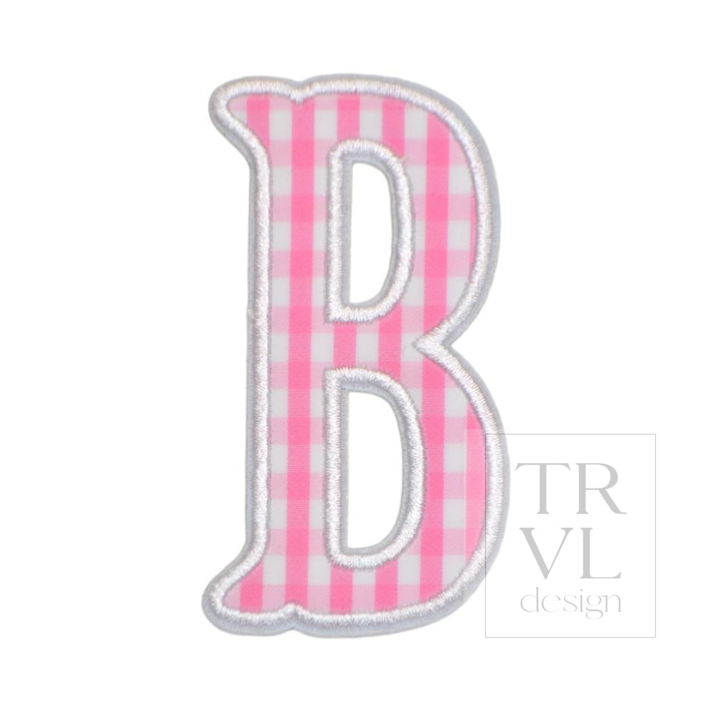 Gingham Pink Appliqué Letters *2 Pc Pre-Pack* Letter B