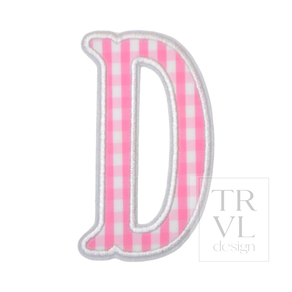 Gingham Pink Appliqué Letters *2 Pc Pre-Pack* Letter D