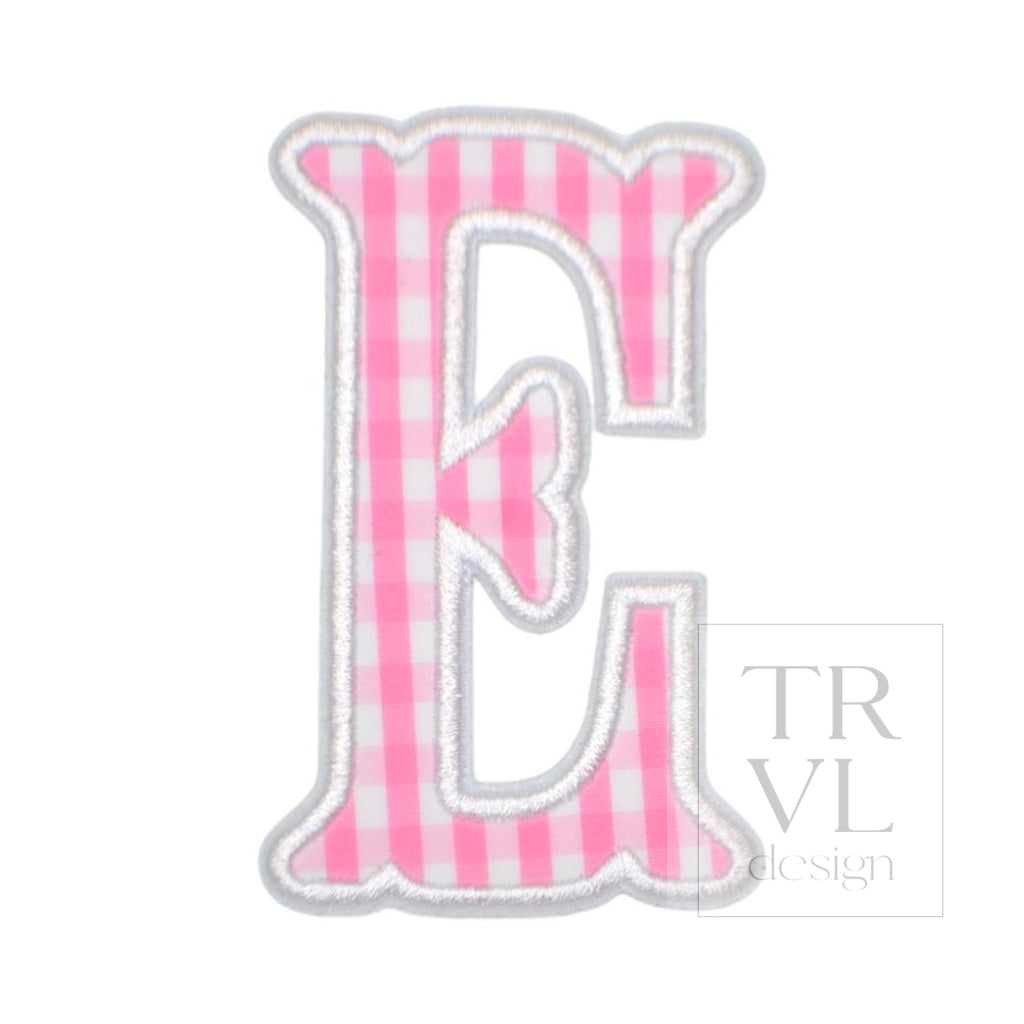 Gingham Pink Appliqué Letters *2 Pc Pre-Pack* Letter E