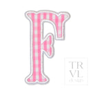 Gingham Pink Appliqué Letters *2 Pc Pre-Pack* Letter F