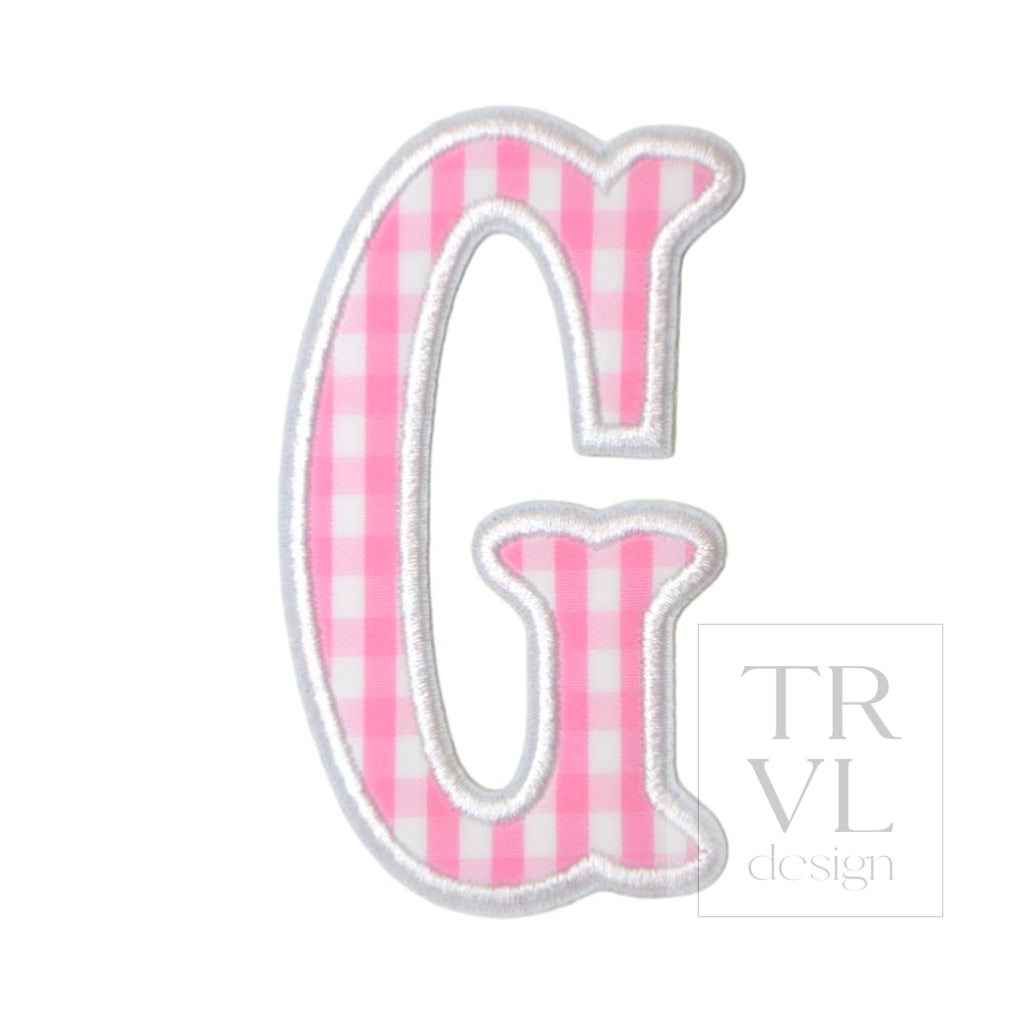 Gingham Pink Appliqué Letters *2 Pc Pre-Pack* Letter G