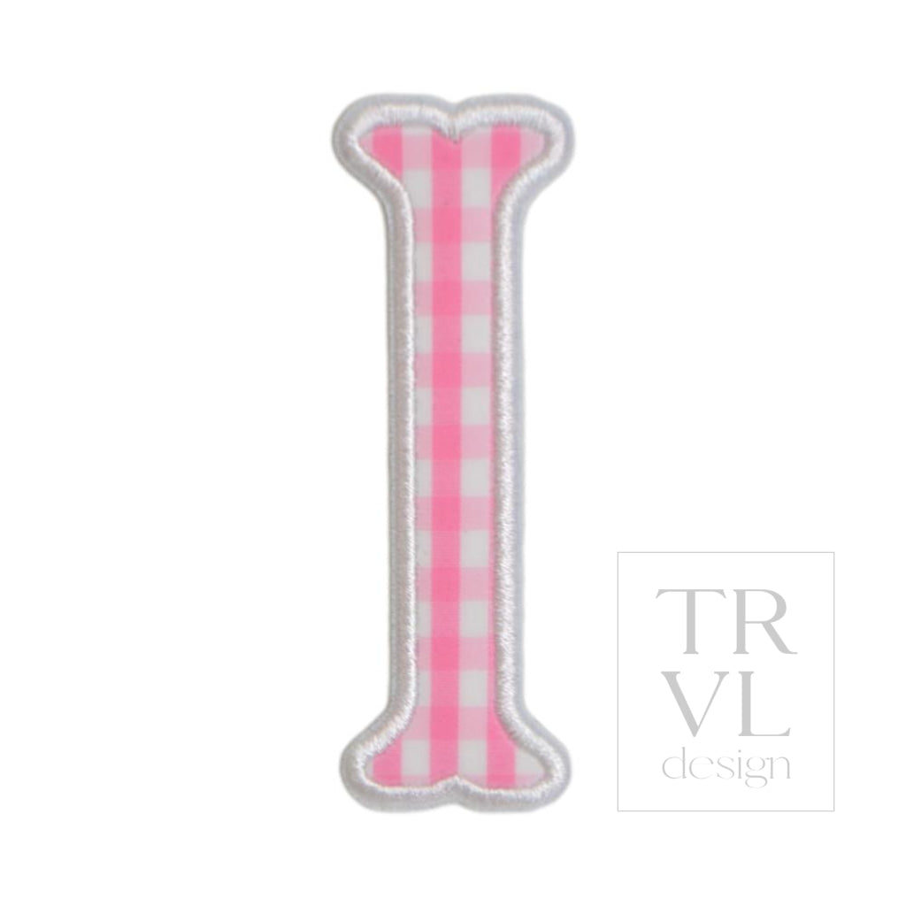 Gingham Pink Appliqué Letters *2 Pc Pre-Pack* Letter I