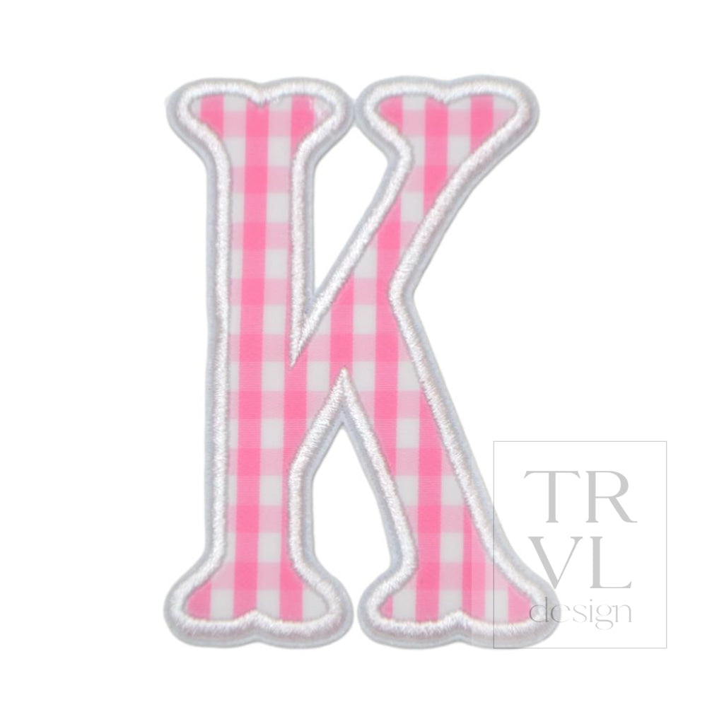 Gingham Pink Appliqué Letters *2 Pc Pre-Pack* Letter K