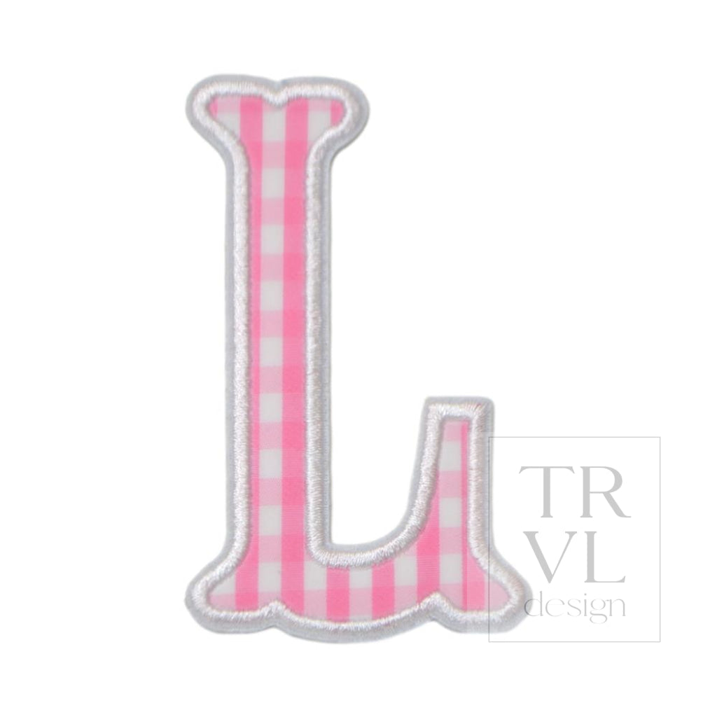 Gingham Pink Appliqué Letters *2 Pc Pre-Pack* Letter L